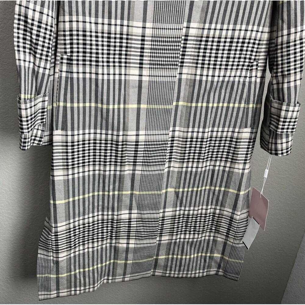 NWT! Avec Les Filles Women's XS Plaid Trench Coat Yellow/Multi - Picture 3 of 10